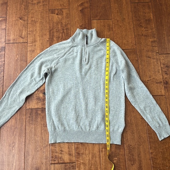 Re Imagined by J Crew Silver Sweater Pullover 1/4 Zip Cotton - Picture 4 of 11